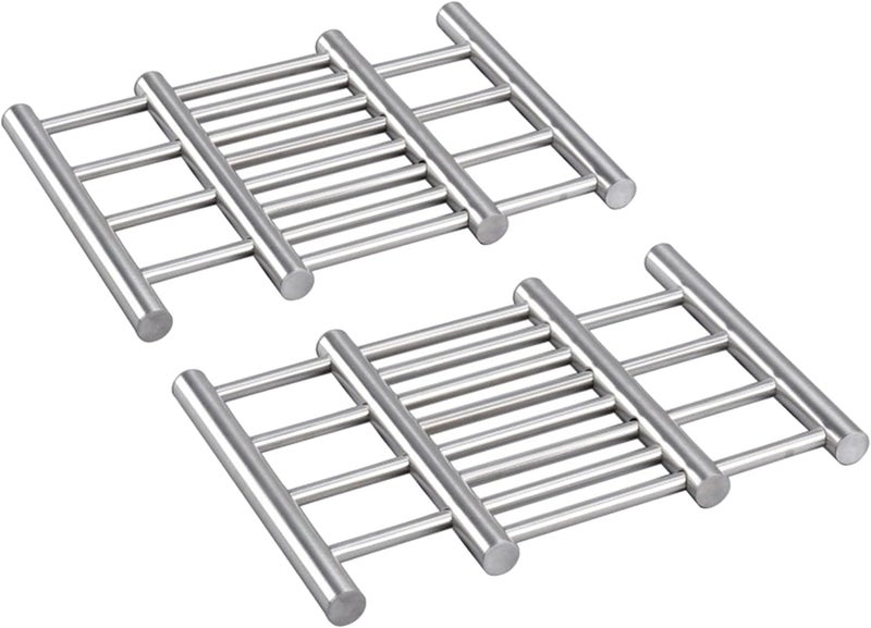EARTHCONE EARTHCONE Stainless Steel Hot Pan Holder, Hot Vessel Stand, Kitchen Rack, Dish Rack, Household Two Sided Use Insulated Steaming Cooling Rack (1Pcs) - Image 1