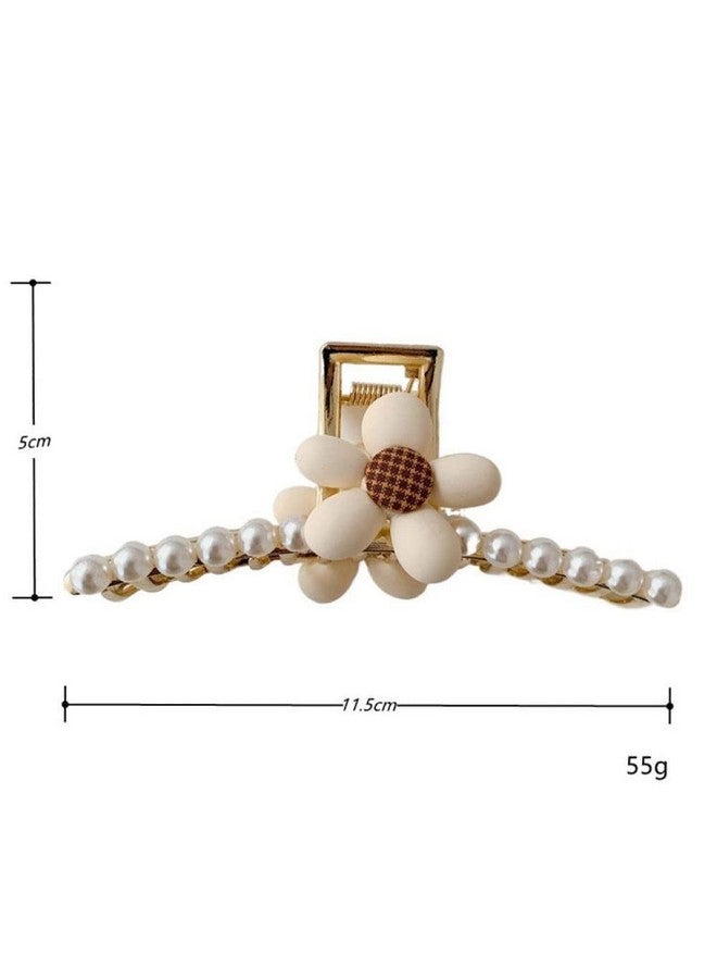 Radhya Accessories 1 Pc Cute Flower Hearts Pearl Metal Hair Claws for Women Rhinestone Embellished Large Claw Clutcher for Girls, Hair Clutchers, Hair Accessories for Women Girls Gift for Girls (Design 1) - Image 5