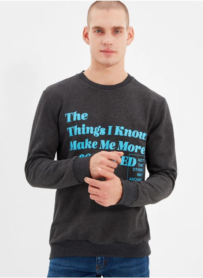 trendyol Slogan Sweatshirt