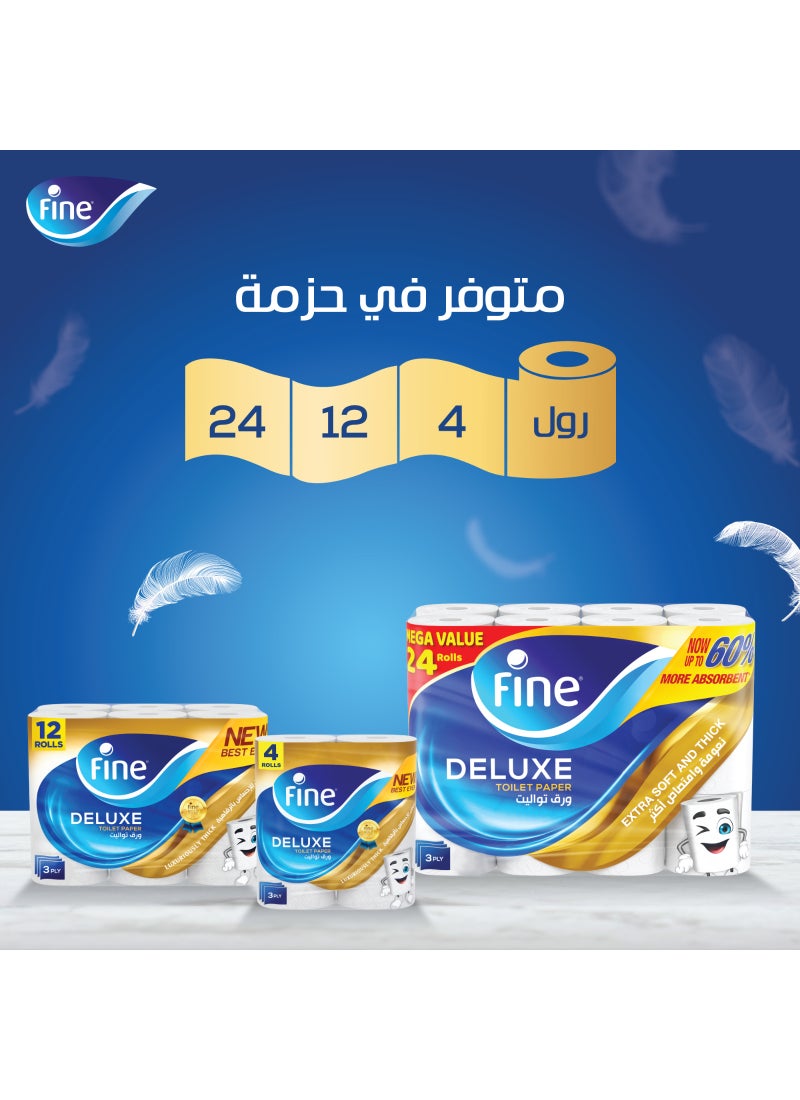 Fine Deluxe Toilet Paper - 72 Rolls, 3 Ply - Image 4