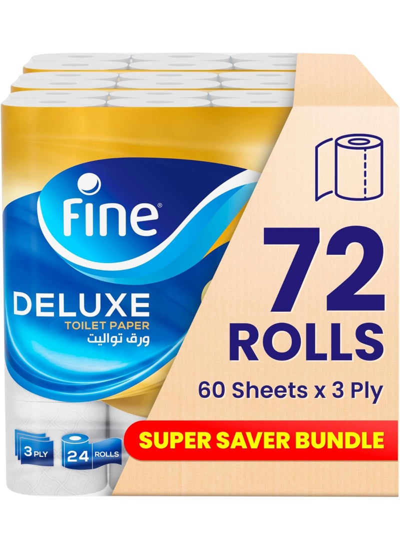 Fine Deluxe Toilet Paper - 72 Rolls, 3 Ply - Image 5