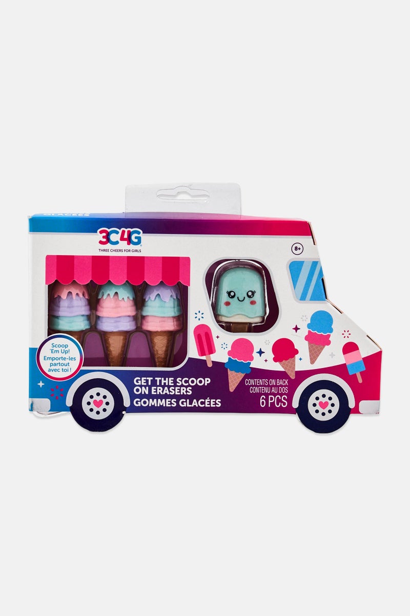 3C4G 6 Pieces Get the Scoop on Erasers - Image 1