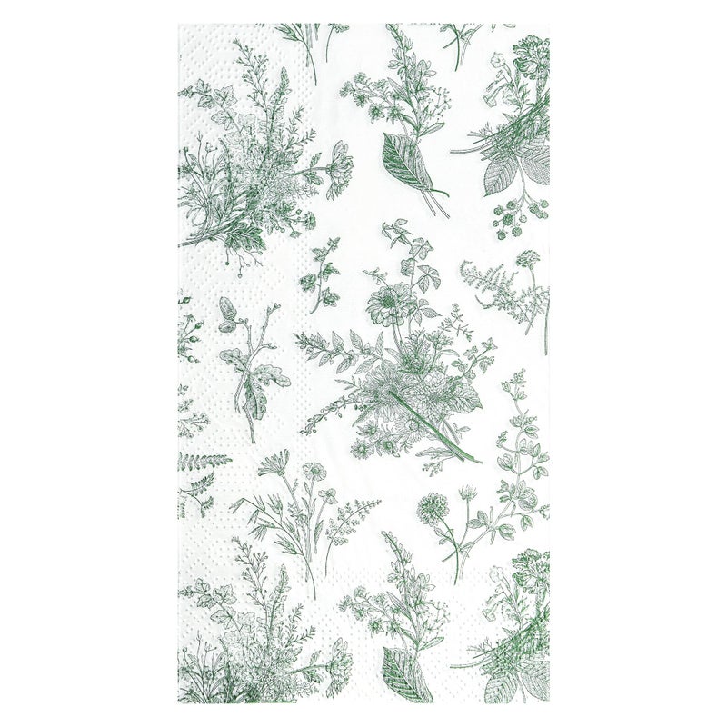 Elyxio 100 Floral Guest Napkins Sage Green White Toile Disposable Paper Napkins Flower Bathroom Hand Towels for Tea Party Christmas Bridal Baby Shower Party Supplies - Image 1
