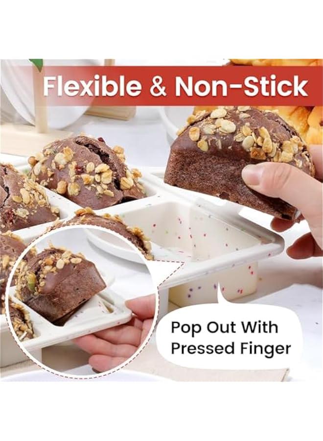 Mini Loaf Pan, Metal Reinforced Silicone Nonstick 8 Cavity Loaf Pans for Baking Bread, Meatloaf, Brownies, er - Image 5
