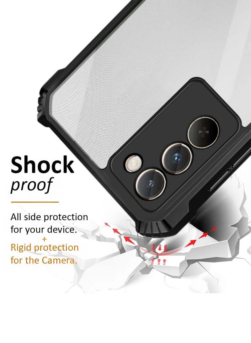 Wtech Realme 14x 5G 2024 Hybrid TPU Silicone with Raised Armour Bumpers Slim Case Cover - Black - Image 4