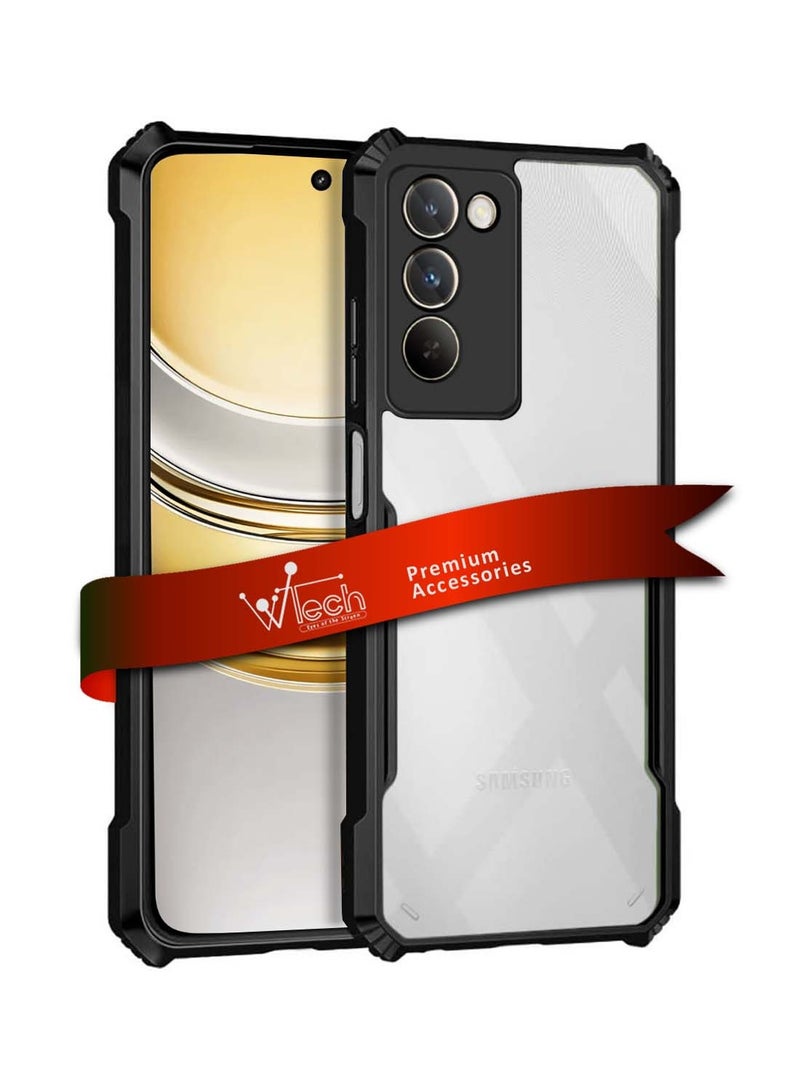 Wtech Realme 14x 5G 2024 Hybrid TPU Silicone with Raised Armour Bumpers Slim Case Cover - Black - Image 1