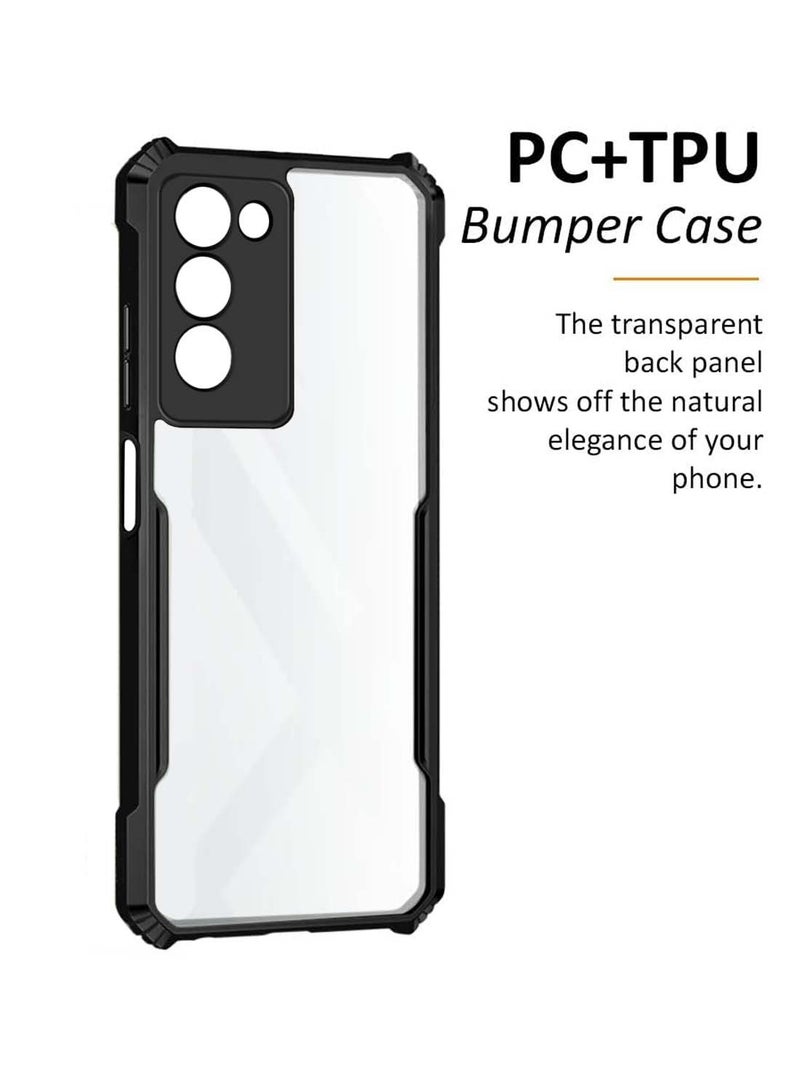 Wtech Realme 14x 5G 2024 Hybrid TPU Silicone with Raised Armour Bumpers Slim Case Cover - Black - Image 2