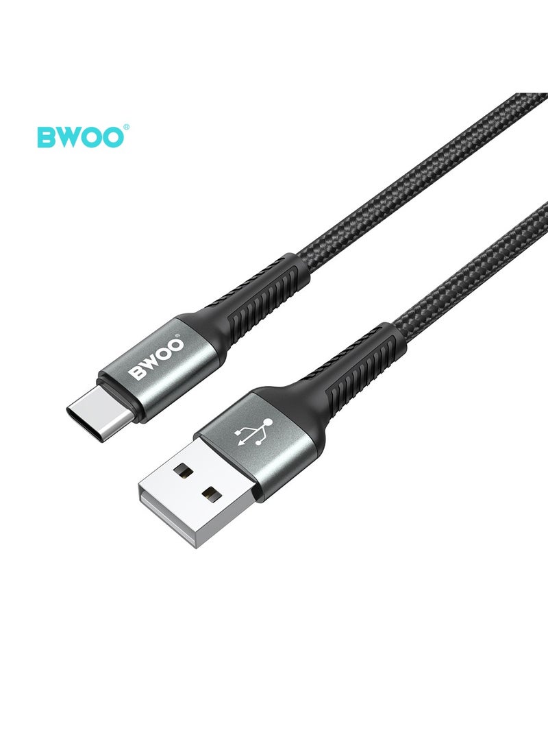 بوو كابل بيانات شحن سريع من USB-A إلى Type-C بطول 2 متر، أسود - Image 2