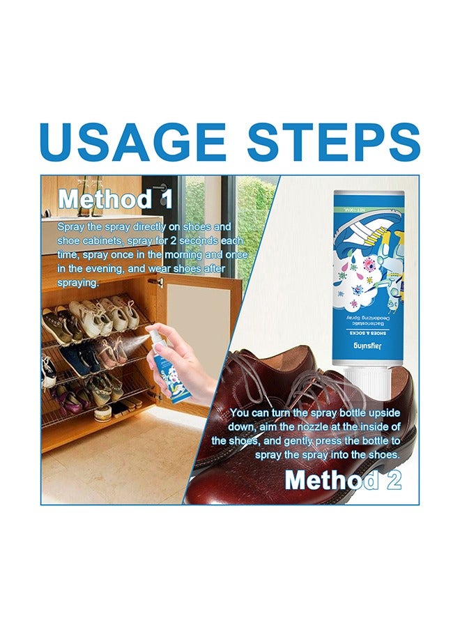 Jaysuing Natural Shoe Deodorizer Spray Refreshing Foot Spray Odor Remover Muti Purpose Foot Odor for Shoes Sneakers Boots Sandals Shoe Shock Antibacterial Spray Shoe And Socks Freshener  - Image 4