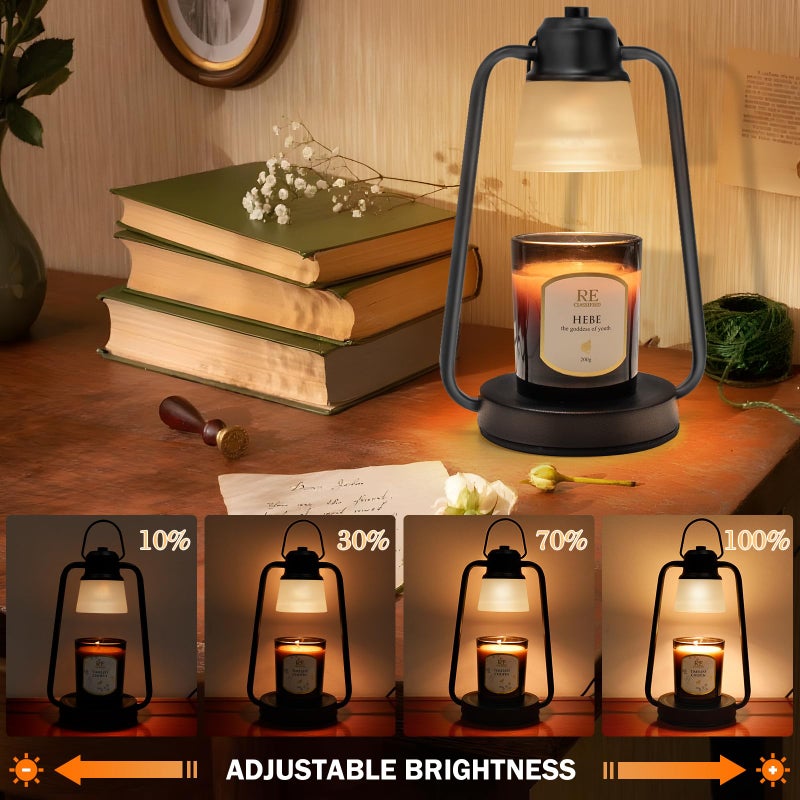 Comiling Candle Warmer Lamp with Timer Dimmer - Electric Modern Wax Melt Warmer Black Scented Jar Candles Light Birthday Gifts for Women Mom House Warming New Home Room Decor - Image 2