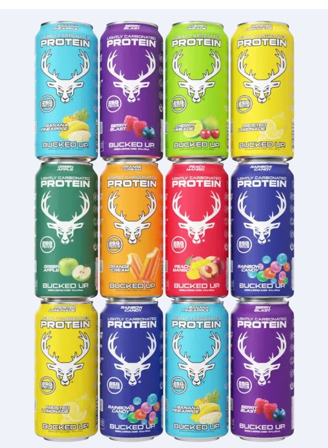 Bucked Up Lightly Carbonated Protein Soda - 25g Whey Isolate - RTD - Zero Sugar, Low Calorie, Caffeine Free, Sparkling Protein Soda - 473 ml flavored (Frosted Lemonade) - Image 3