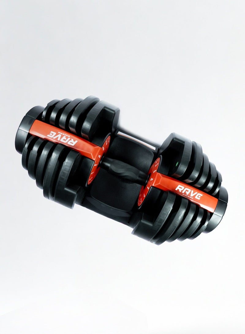 RAVE 40KG Adjustable Dumbbells Weight Gym Set for Home Office Fitness 17 IN 1 Dumbbell - Image 2