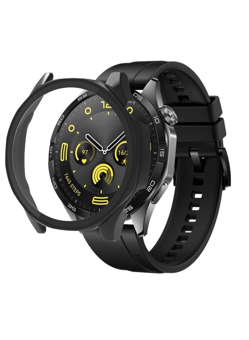 Case Compatible with Huawei Watch GT 5 46 mm 9H Hardness 360° All-Round Protective Case Built-in Glass Scratch-Resistant PC Screen Protector Case Cover for Huawei Watch GT 5 46 mm (Black) - Image 1
