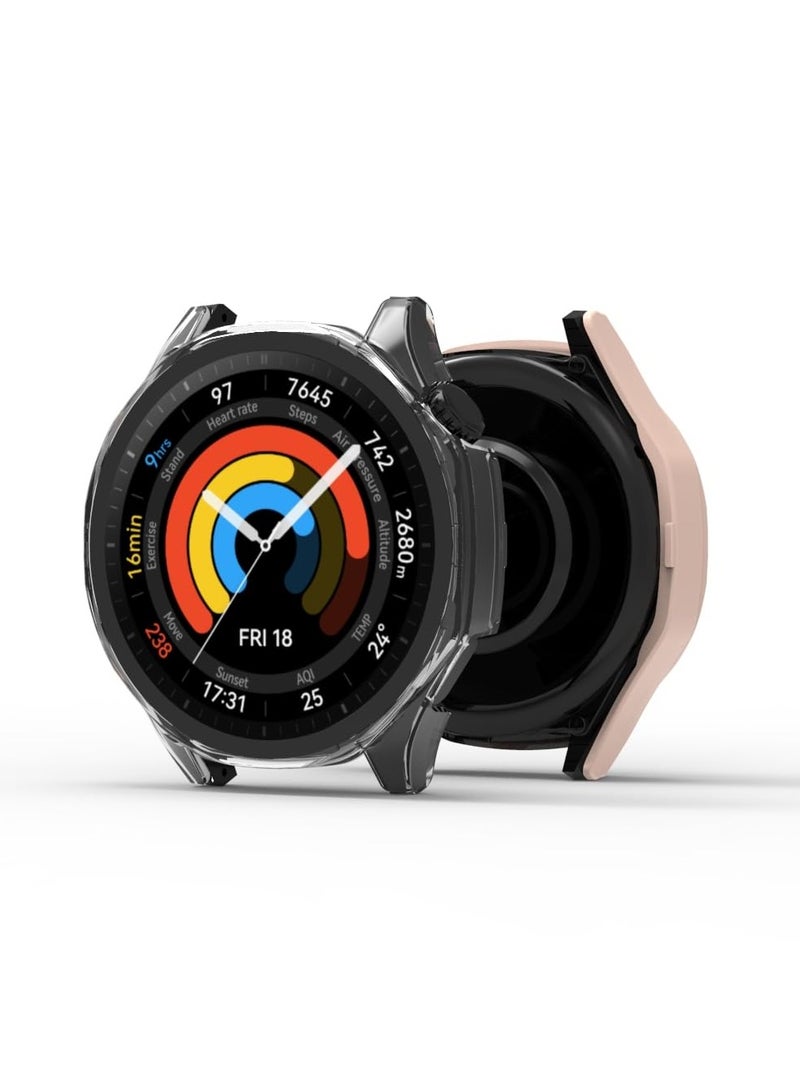 Case Compatible with Huawei Watch GT 5 46 mm 9H Hardness 360° All-Round Protective Case Built-in Glass Scratch-Resistant PC Screen Protector Case Cover for Huawei Watch GT 5 46 mm (Black) - Image 3