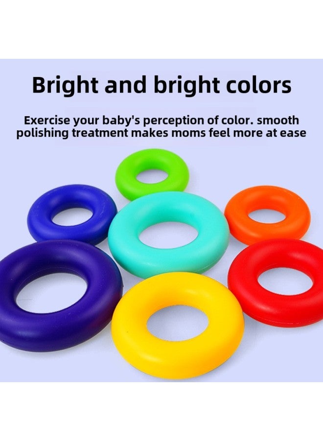 Baby Rainbow Tower Tumbler Stacking Tower Children's Educational Toys Baby Colorful Stacking Ring Early Education 0-3-Specifications:No Film Covering + Mail Order Box - Image 5