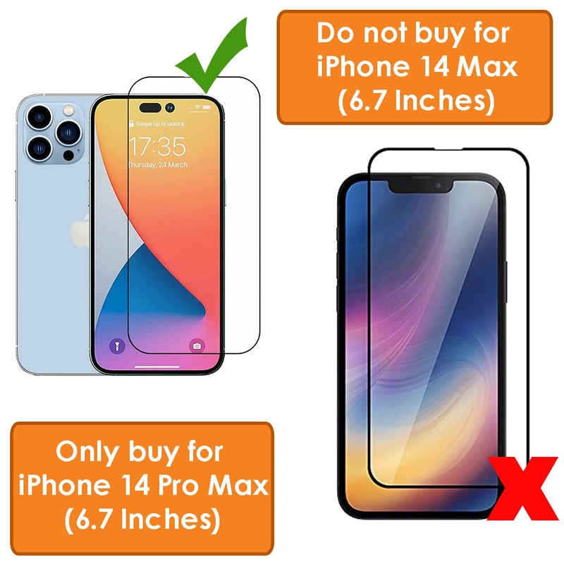 OpenTech ® Military-Grade Premium Tempered Glass Screen Protector for iPhone 14 Pro Max with Edge to Edge Coverage - Case Friendly, Anti-scratch and Bubble free installation kit - Image 2
