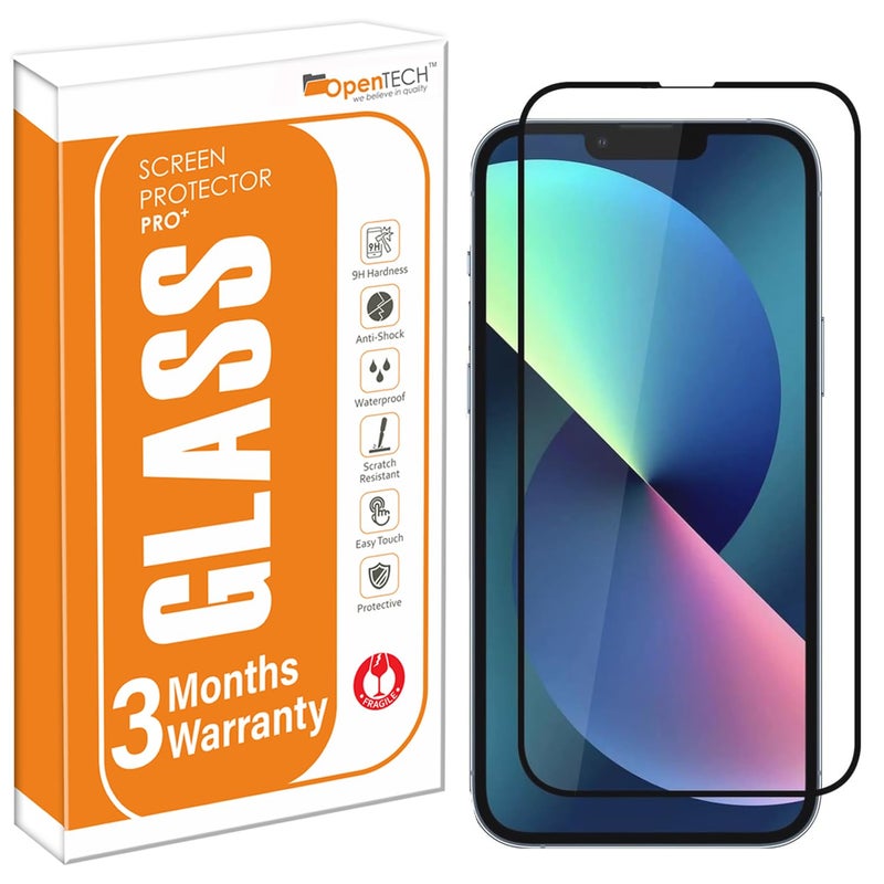 OpenTech ® Military-Grade Premium Tempered Glass Screen Protector for iPhone 14 Pro Max with Edge to Edge Coverage - Case Friendly, Anti-scratch and Bubble free installation kit - Image 1