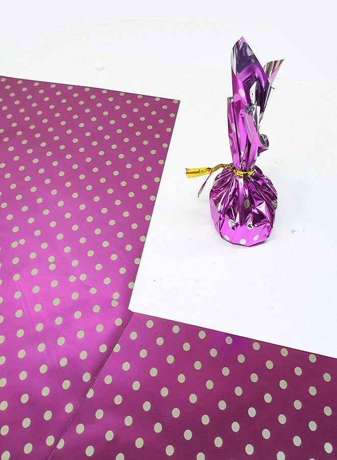 UTD Dotted Metallic Plastic Chocolate Candy Wrappers 300 Pieces Packaging for DIY Candy Packaging Decoration 4 x 4 Inches Multi Color(Without Twist Tie) - Image 4