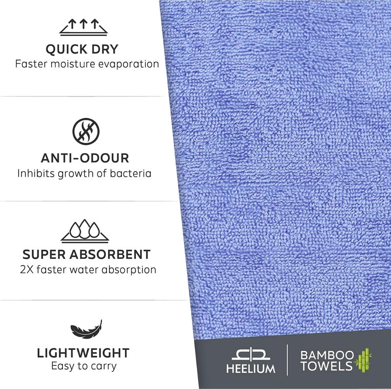 HEELIUM Bamboo Bath Towel Lightweight Quick Drying Ultra Absorbent Towel 140 x 70 cm 400 GSM Pack of 3 Peach Iris White - Image 4