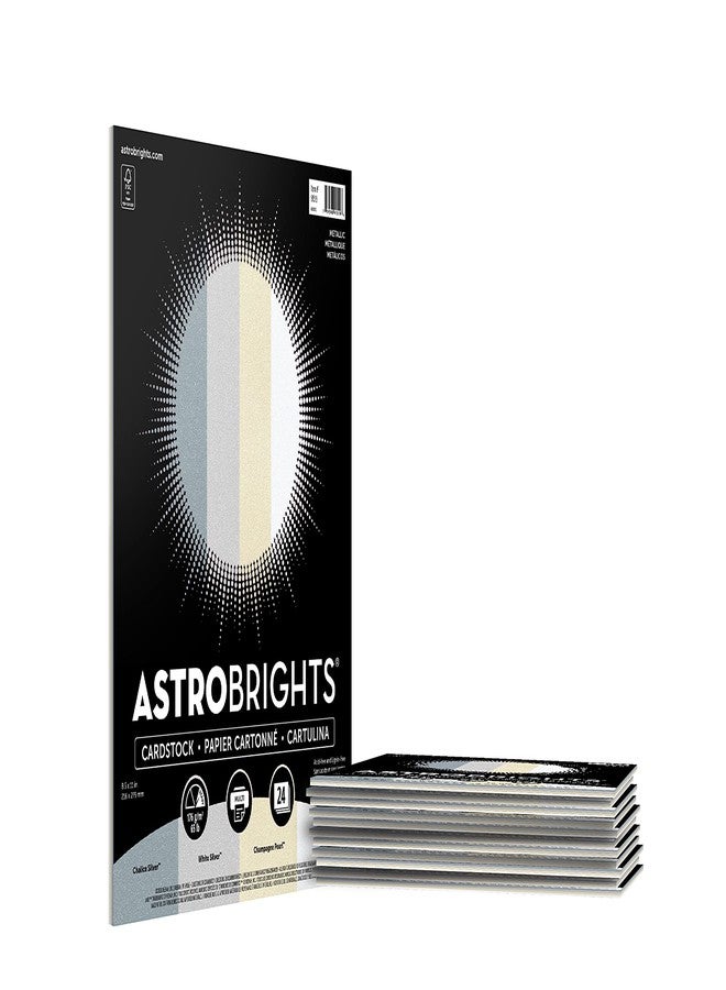 Astrobrights Colored Cardstock, 8.5" x 11", 65 lb/176 gsm, "Metallic" 4-Color Assortment, 12 Individual Packs of 24 Metallic Sheets - 288 Sheets in Total, (91519) - Image 1