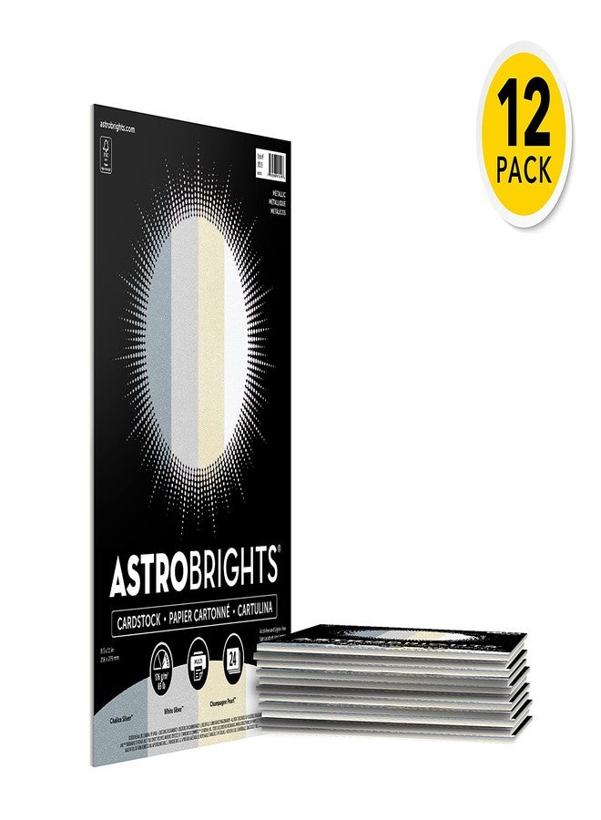Astrobrights Colored Cardstock, 8.5" x 11", 65 lb/176 gsm, "Metallic" 4-Color Assortment, 12 Individual Packs of 24 Metallic Sheets - 288 Sheets in Total, (91519) - Image 2