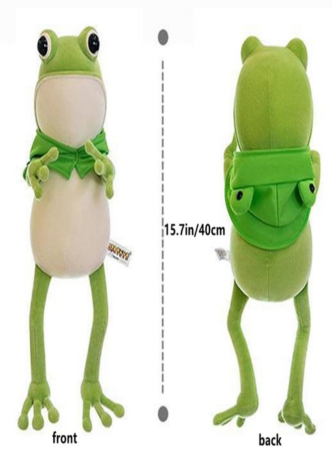 NatureMan 17.7 Inch Frog Plush Toy with Cloak Cartoon Frog Stuffed Animal Super Soft Frog Plush Cuddly Bedroom Decoration Pillow Birthday Gift for Kids - Image 4