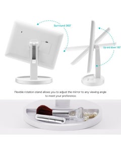 NAFEH Lights Table Makeup Mirror LED Makeup Vanity Mirror with Touch Switch Three Brightness Black & White  - Image 4