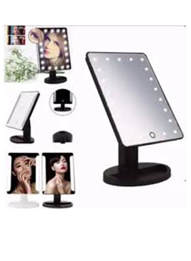 NAFEH Lights Table Makeup Mirror LED Makeup Vanity Mirror with Touch Switch Three Brightness Black & White - Image 5