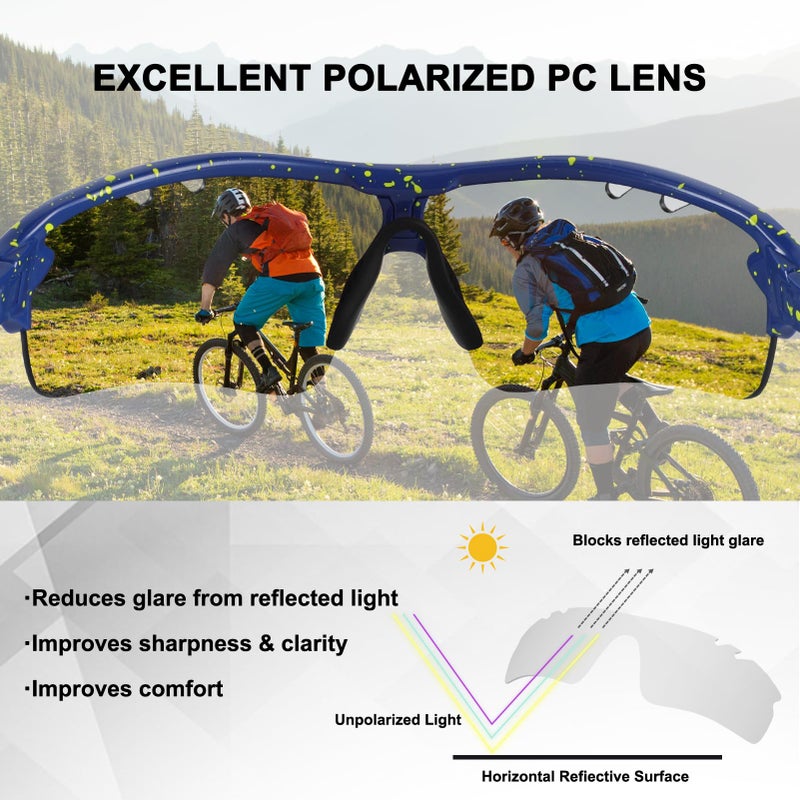 BangLong Polarized Sports Sunglasses Cycling Sun Glasses for Men Women with 5 Interchangeable Lenes for Running Baseball Golf - Image 5