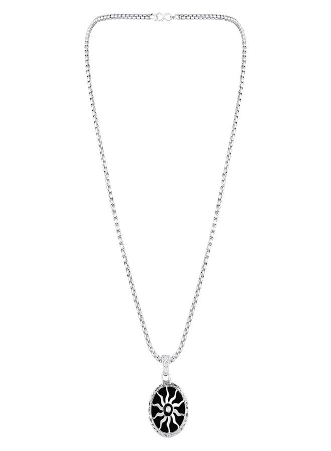 Mahi Black Meenakari Work Sun Pendant Locket Necklace for Men and Women (PS1101908R) - Image 5