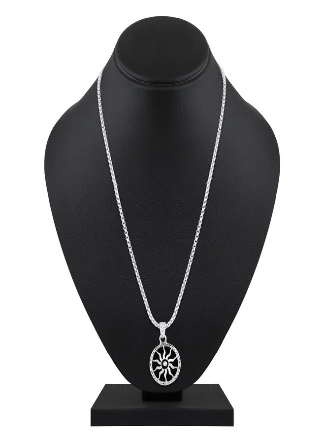 Mahi Black Meenakari Work Sun Pendant Locket Necklace for Men and Women (PS1101908R) - Image 2