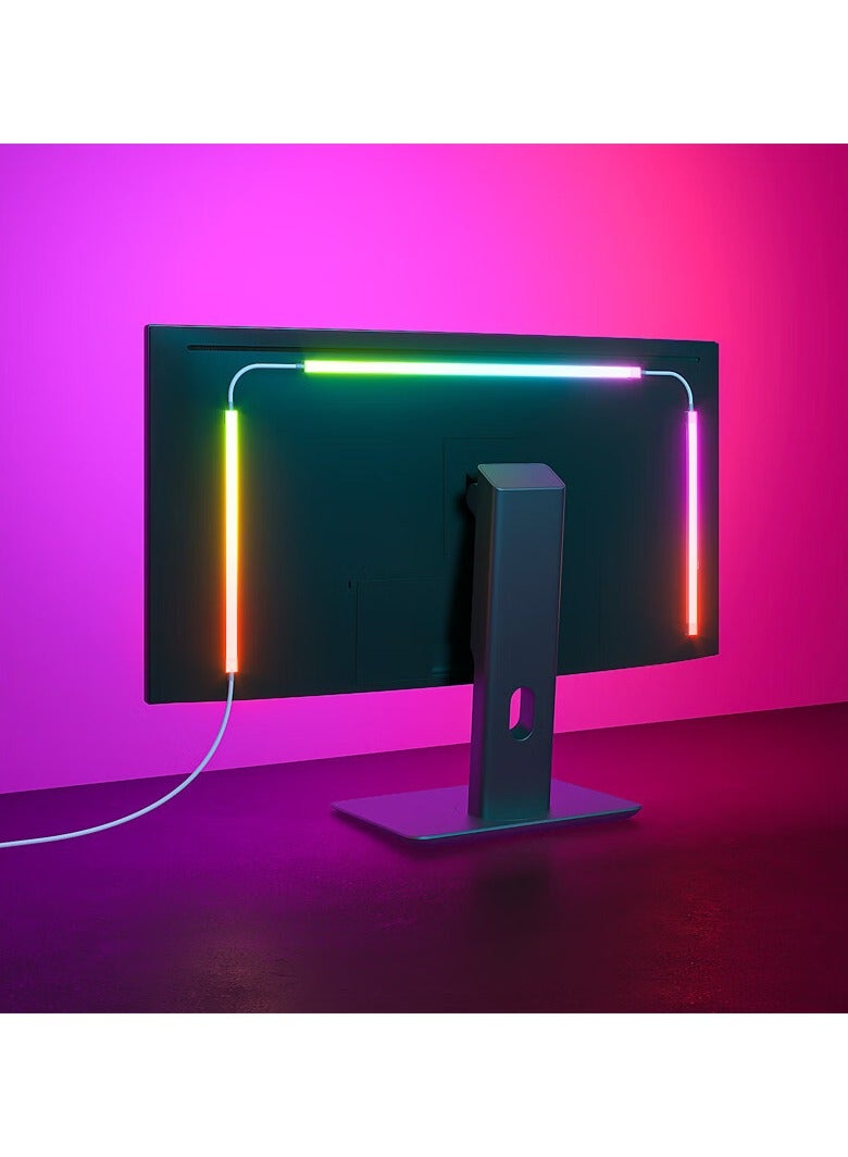 Monitor LED Backlights，LED Strip Lights That Sync with Screen Color or Music,Computer Light Bar Behind Monitor，LEDs for Desk Gaming，USB Interface，Software Control (27 inch)  - Image 2