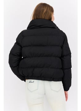 BRAVE SOUL Women Quilted Puffer Jacket, Black  - Image 3
