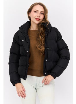 BRAVE SOUL Women Quilted Puffer Jacket, Black  - Image 1
