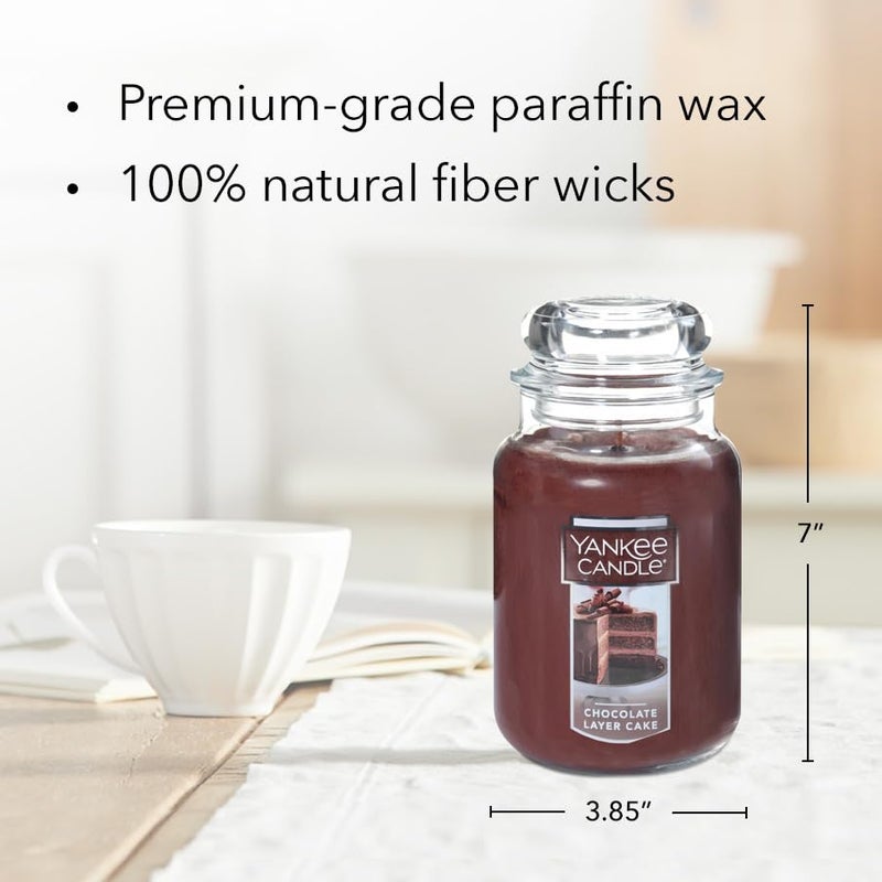 يانكي كاندل برطمان شمعة كبير برائحة كعكة من طبقات الشوكولاتة