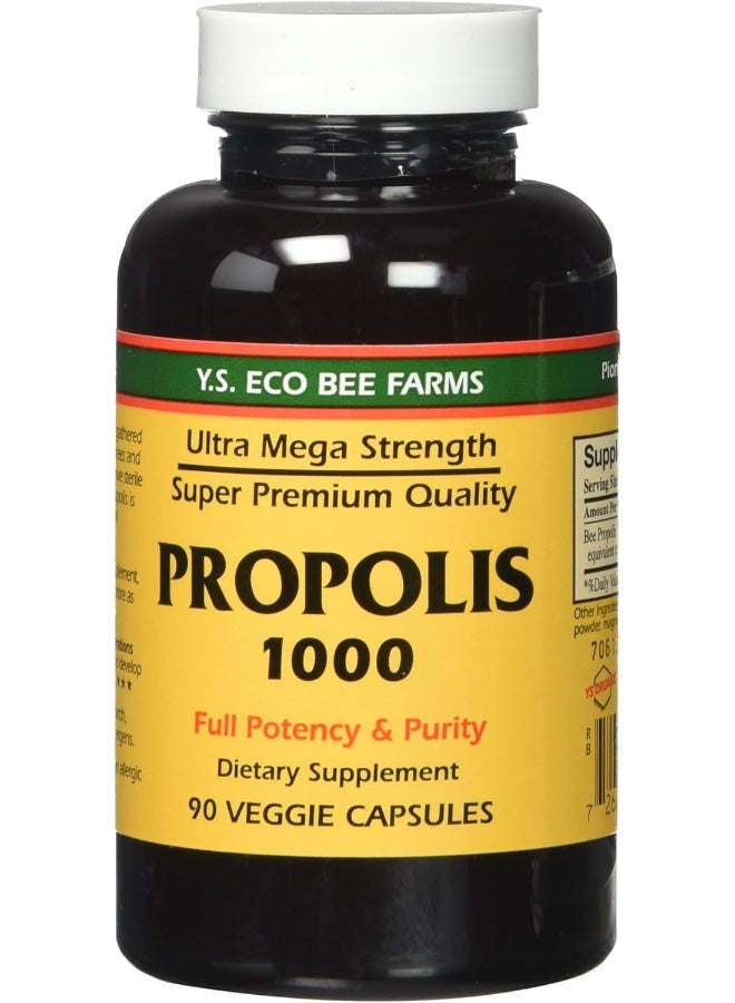 Propolis-Raw Unprocessed 1000Mg Y.S. Organic Bee Farms 90 Caps