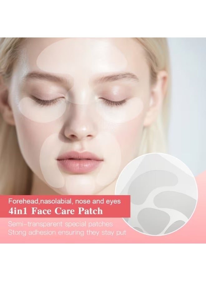 مجموعة من 6 قطع من أربطة تدريب العناية بالوجه، نظام لتحديد الفك والذقن المزدوجة مع لصقات محمولة لشد الوجه، أدوات للعناية بالبشرة معززة للكولاجين للرجال والنساء، مجموعة تمارين الوجه المناسبة للبشرة الحساسة ذات اللون البيج - Image 5