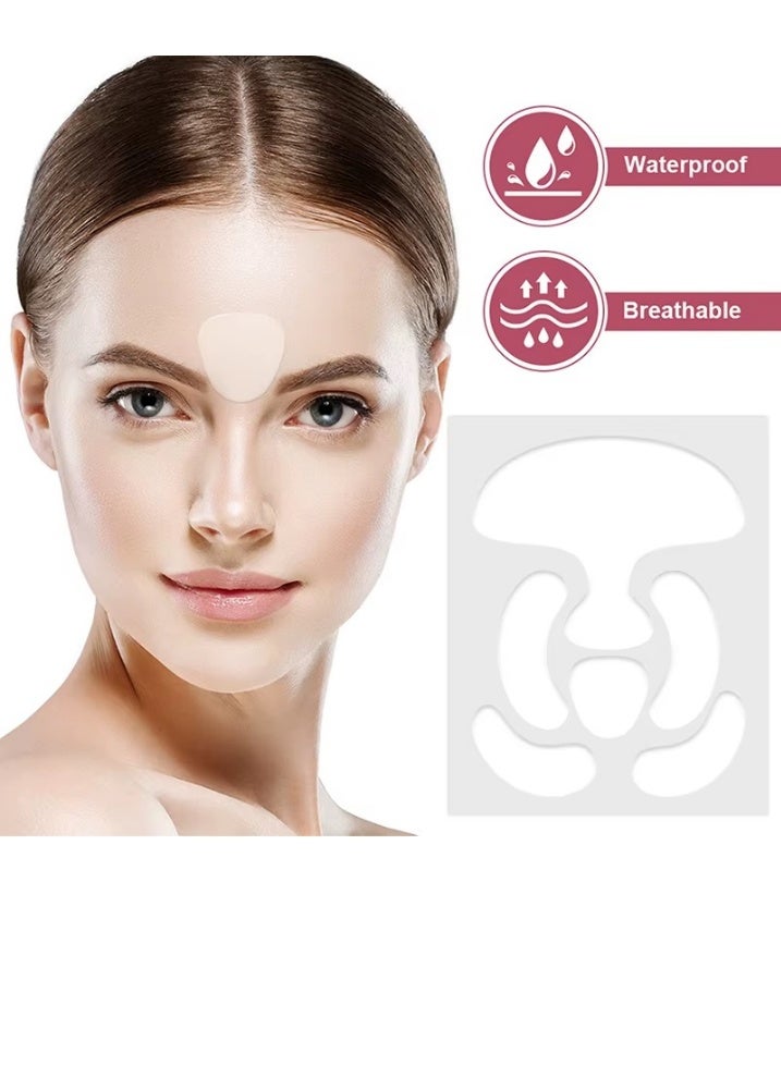 مجموعة من 6 قطع من أربطة تدريب العناية بالوجه، نظام لتحديد الفك والذقن المزدوجة مع لصقات محمولة لشد الوجه، أدوات للعناية بالبشرة معززة للكولاجين للرجال والنساء، مجموعة تمارين الوجه المناسبة للبشرة الحساسة ذات اللون البيج - Image 2