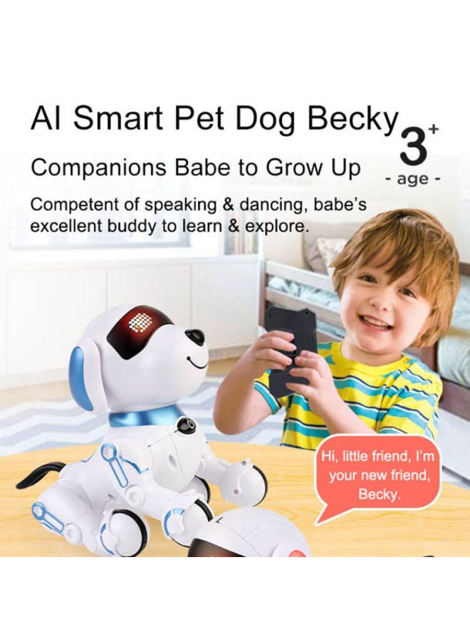 Generic - Smart Robot Dog Toy Programming Inverted Music Dancing Children's Remote Control Electric Dog Toy-Color:Blue Robot Dog (Chinese Version) - Image 1