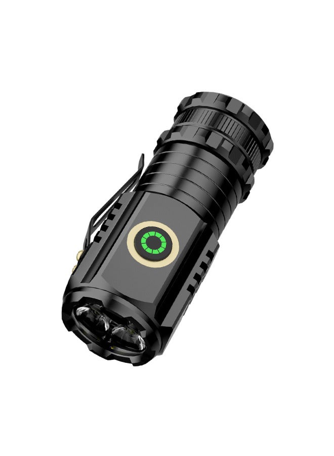 TikTok Explosions Outdoor Strong Light Flashlight Super Bright Charging Small Steel Cannon Multifunctional Cap Clip Mini Monster Flashlight-Color:One 18350a Lithium Battery 900mah  - Image 5
