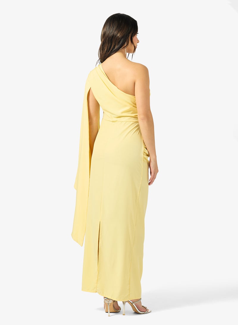 جينجر فستان ضيق بكتف واحد وكسرات - Image 2