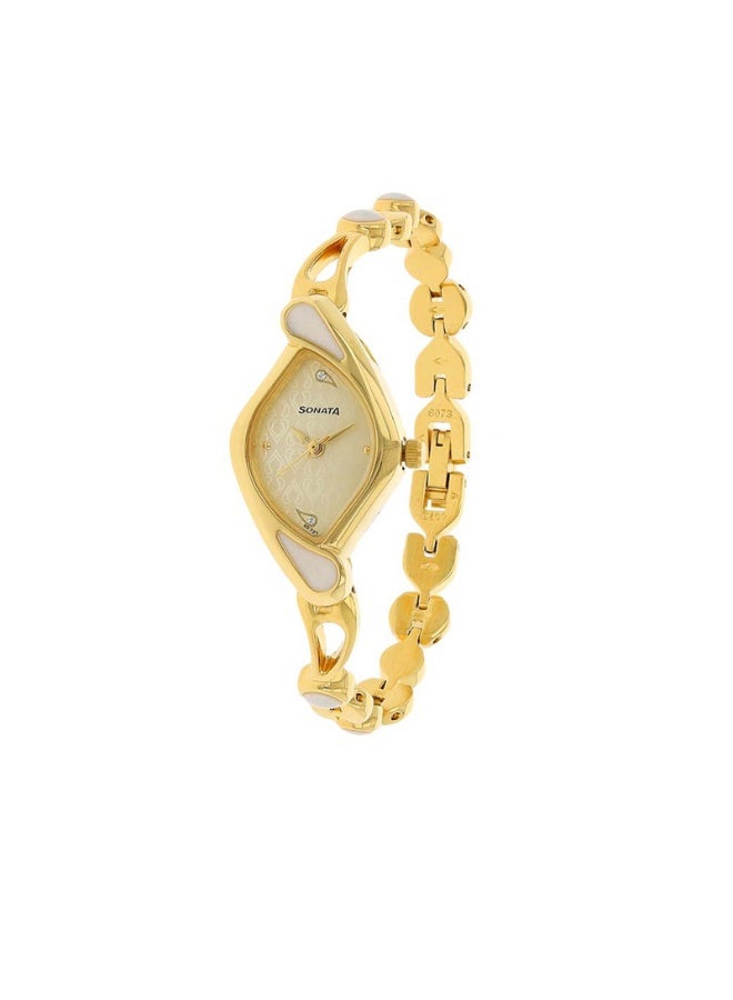 Sonata 8073YM01 Women’s Watch – White Dial, Rose Gold Stainless Steel Strap, Quartz Movement, 30 m Water Resistant - Image 2