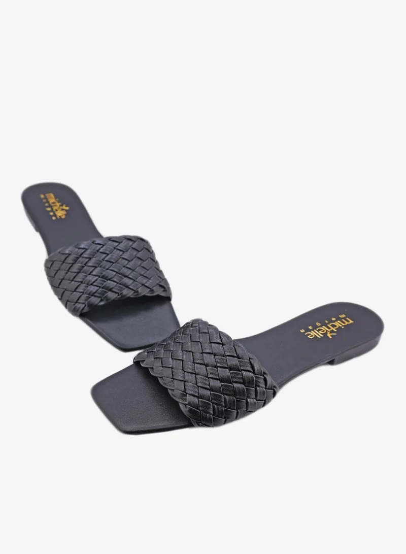 Michelle Morgan BLACK 092-2266 Michelle Morgan Casual Ladies Slides Black for Women | Best Price UAE