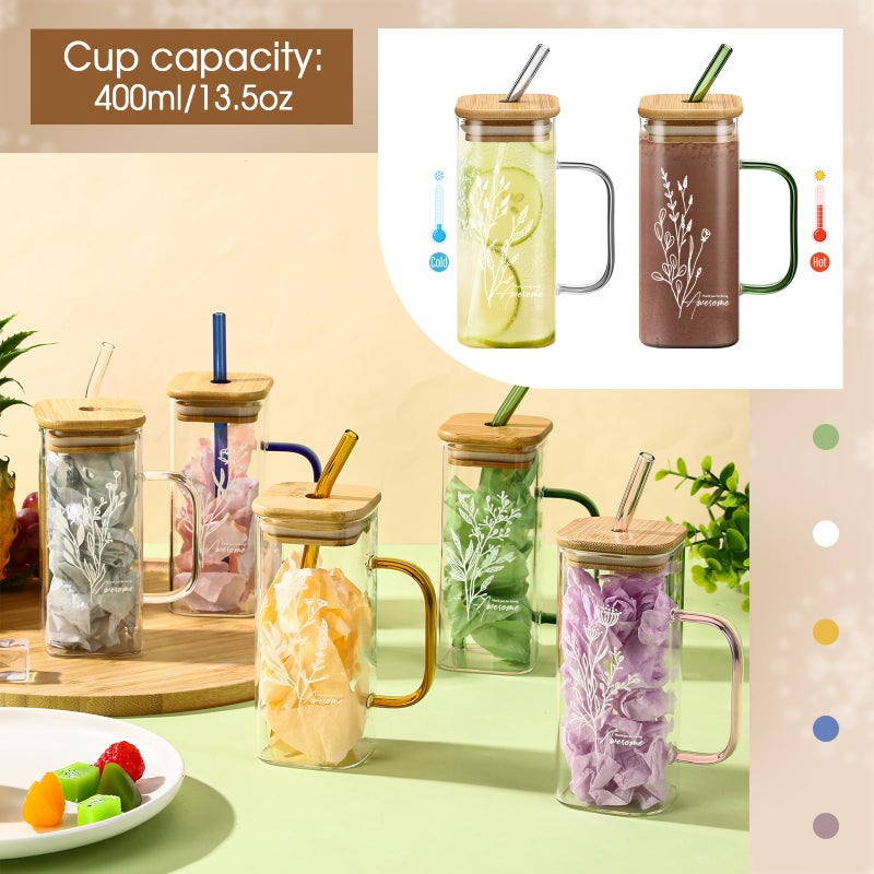 Singhoow 10 Pcs Valentine's Day Thank You Glass Cups 13.5 oz Team Appreciation Cups for Employee with Handle Lid Thank You for Being Awesome Drinking Tumbler for Office Staff Coworker (Awesome Style) - Image 3
