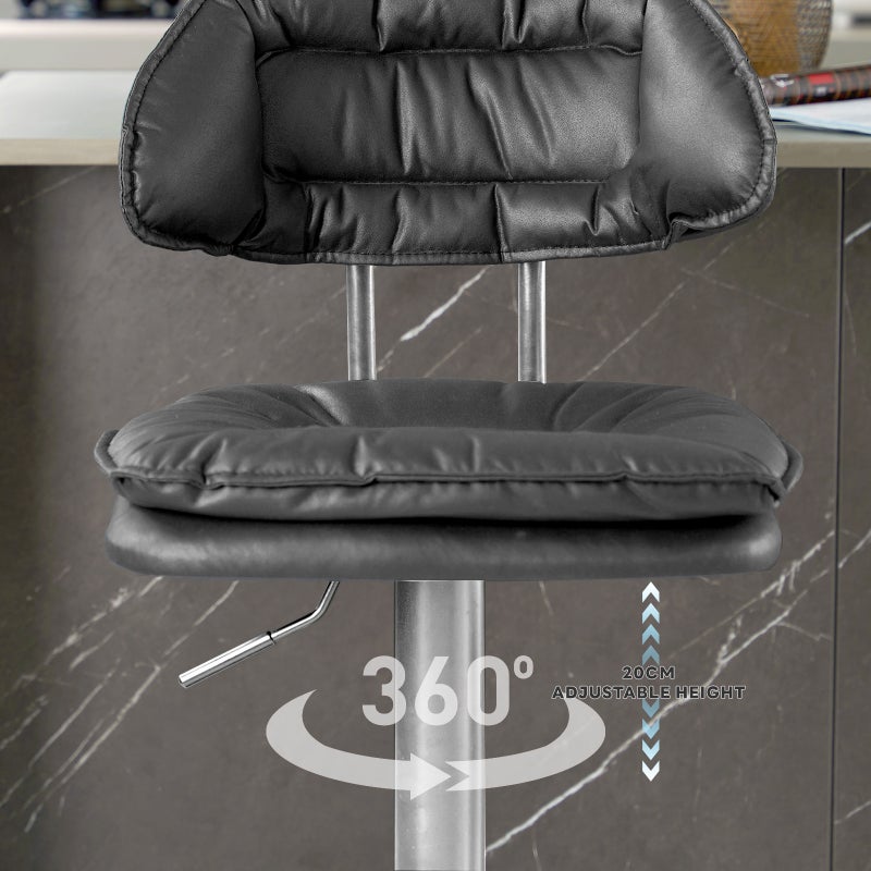 شاربدو كرسي بار 2PCS ، كرسي مستدير صغير عالي الظهر ، كرسي بار عالي قابل للتعديل مريح مع 360 درجة دوار مثالي للمطبخ المنزلي مقابل الطعام كرسي مساند القدم العالي - Image 4