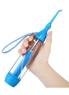 Excefore Water Dental Flosser, Pick Non Electric Portable Affordable Oral Irrigator, Cordless Manual Air Pressure, for Teeth Oral Irrigator Water Teeth Cleaner, Simple Operation for Home and Travel (Blue)  - Image 1