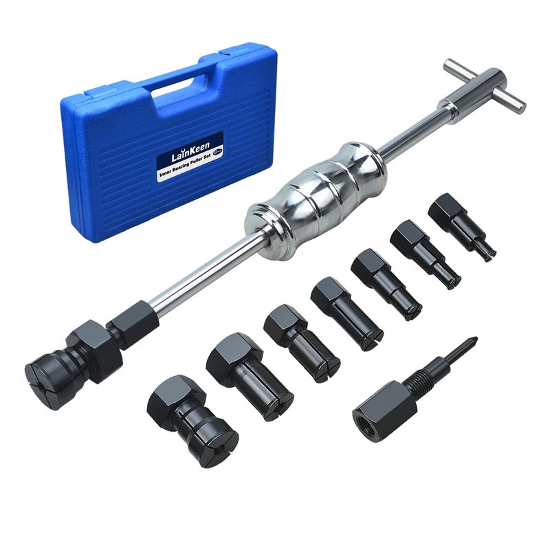 LainKeen 12pcs Blind Hole Collet Bearing Puller Set Internal Extractor Puller Kit with Slide Hammer and Expandable Collets 8-32MM Pilot Inner Removal Tool for Automotive and Motorcycle Wheel Bearings - Image 1