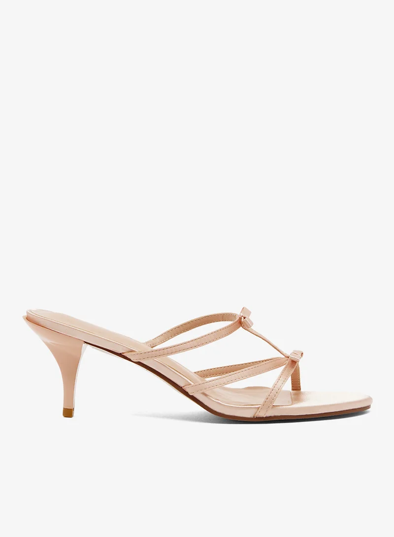 Bow Detail Mid Heeled Sandals