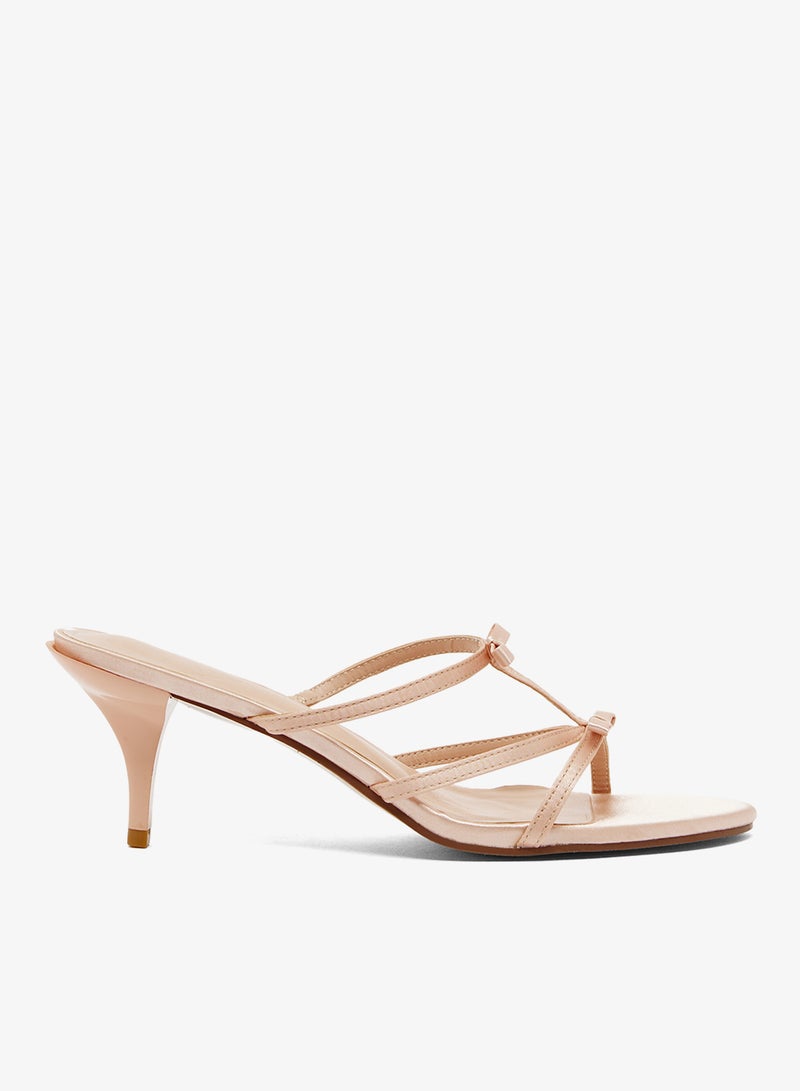 Ginger Bow Detail Mid Heeled Sandals - Image 1