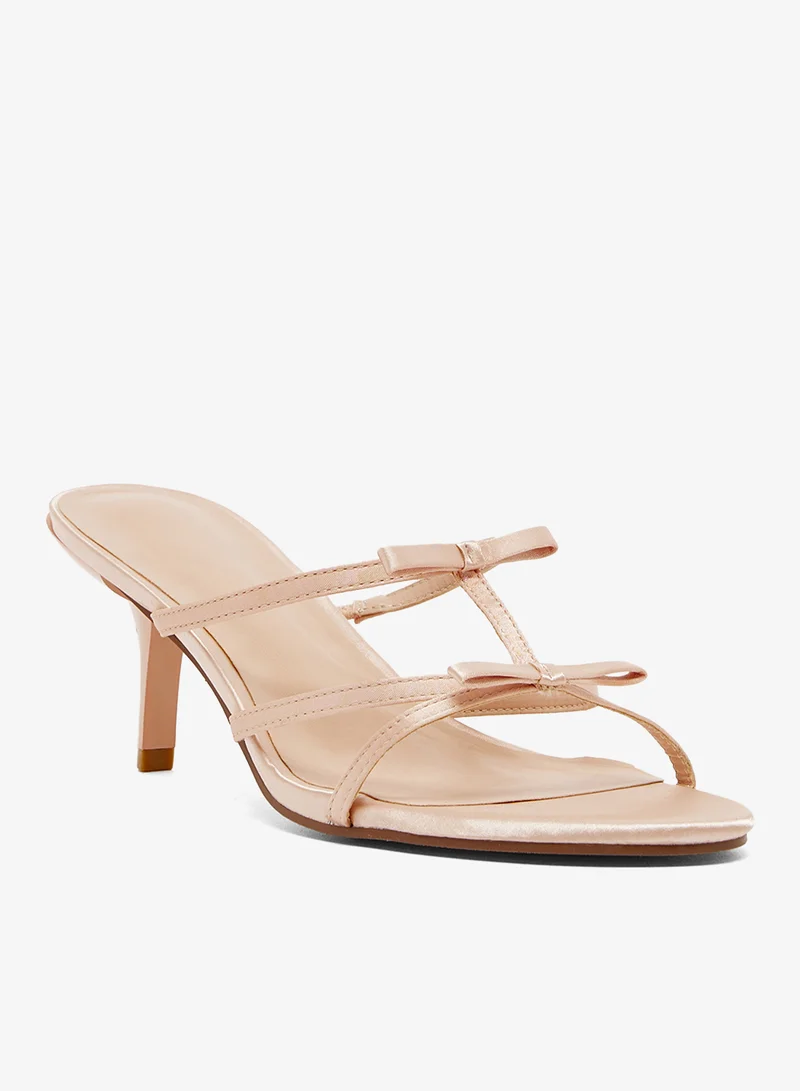 Ginger Bow Detail Mid Heeled Sandals